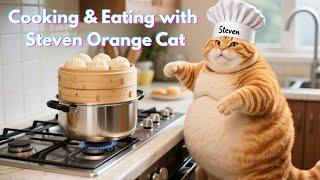 Cooking & Eating with Steven Orange Cat!