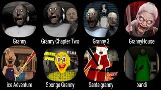 Granny, Granny Chapter Two, Granny 3, Granny House, Ice Adventure, Sponge Granny, Santa Granny,Bandi