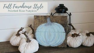 Fall Farmhouse DIY | Harvest Inspired Blue Pumpkin