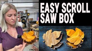 How to build a wooden box with scroll saw. Maple leaf shape, no plans required. Christmas gift idea