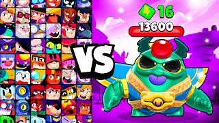 SCARAB SQUEAK vs ALL BRAWLERS! With 16 POWER-UPs! | Brawl Stars