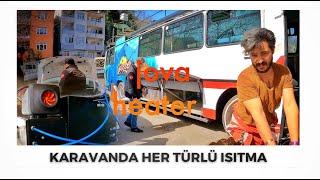 KARAVAN ORTAM ISITMA SİSTEMİ VE SU ISITMA SİSTEMİ MONTAJ YAPILDI KABLOLARIN TERASA ÇIKIŞ YERİ AÇILDI