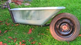 It is a good idea to use the trough of a construction wheelbarrow