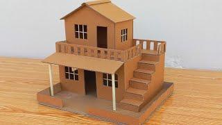 Making a House With Cardboard For School project |How To Make Cardboard Modal House.