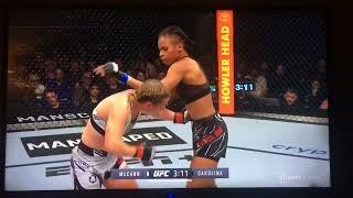 Molly McCann spinning elbow KO vs Luana Carolina