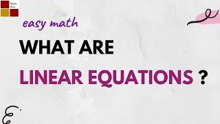 Linear Equations | Algebra || Jayasree maths