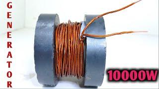 New... how to make free energy 230V AC 10000W powerful electricity generator turns magnet copper
