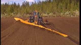 Milled peat ridger MeriPeat MPR-9.0 in peat harvesting