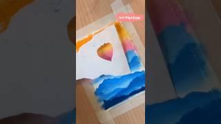Oil pastel easy drawing - Hot air balloon scenery #oilpastel #creative #easydrawing