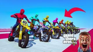 GTA 5 Epic Stunt Race For Car Racing Challenge by Super Cars with Spiderman and Hulk | GTA V Ragdoll