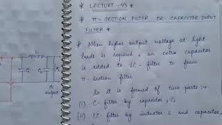 Lecture-43| 5th Sem| Electronics| pi filter