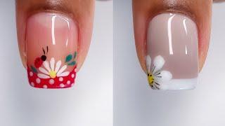 5 Unhas curtas decoradas fáceis e simples francesinha passo a passo | French nails