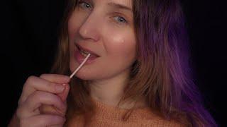 ASMR Breathy Lollipop Licking, Mouth Sounds, Inaudible Whispers, Personal Attention, etc.  #asmr