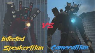 Titan Cameraman vs Infected Titan Speakerman | Skibidi toilet Gmod