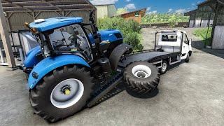 Using winch to tow broken tractor to the Farm | Farming Simulator 22