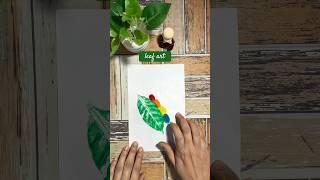 Leaf art with finger print painting #youtubeshorts #art #craft #hobbycraft #leafart #fingerpainting