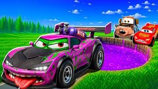 ZOMBIE Pit Transform In Beast Eater Lightning McQueen & Big & Small Pixar Cars! Beam.NG Drive!