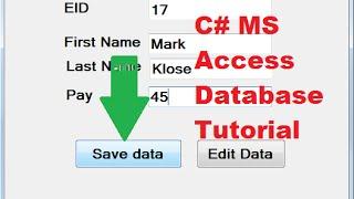 C# MS Access Database Tutorial 6 # Insert/Save data to database