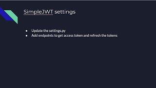 8. Django REST Framework SimpleJWT settings