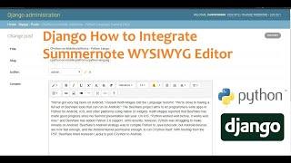 Django How to Integrate Summernote WYSIWYG Editor