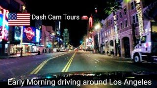 Dash Cam Tours  Early Morning driving around Los Angeles. Car Stereo On