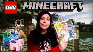 Lego Minecraft Revista Oficial con mini figuras de Steve + Zombie y Cerdo | Legos Shanesama84