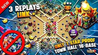 ONLY 1 STAR TH16 Base Link + 3 Replays (Best Town Hall 16) | Unbeatable TH16 War Base & Legend Base