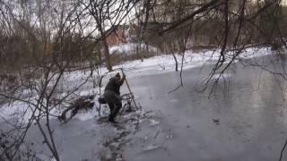 Beaver trapping under the ice in CT with Trapper Don & Rob Lee