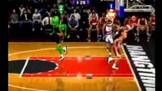 NBA Hangtime Triple dunk and win by 100?