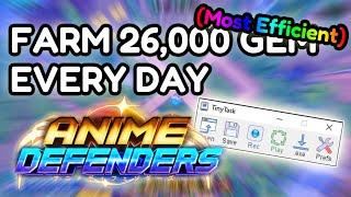 ANIME DEFENDERS FARM 26,000 GEM EVERY DAY WITH TINYTASK (NERFED)