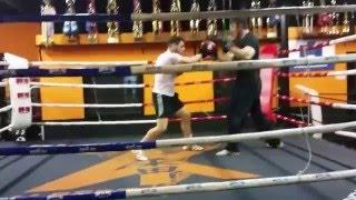 Umut Aydin on the pad at Kraus gym 25/11/2015