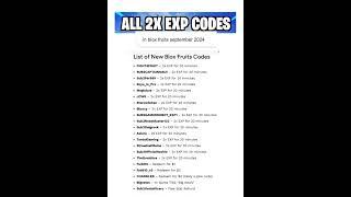 All 2x EXP codes in Blox Fruits!