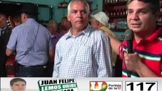 JUAN FELIPE LEMOS URIBE Y MANUEL JAIR CASTAÑO SERNA EN CAMPAÑA EN EL RETIRO ANTIOQUIA