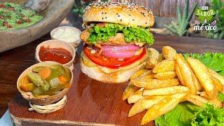 THE BEST DOUBLE CHICKEN BURGER WITH BACON! DISCOVER THE SECRET! / #ConSaborAMexico