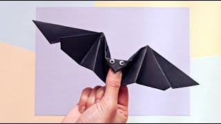 How to fold a piece of paper into a funny bat with flapping wings | Origami bat