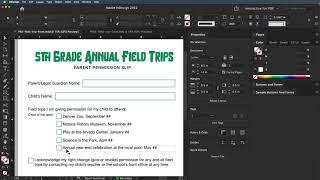 InDesign 2022 - Designing the Basic Form Before Adding Fields