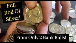 FULL ROLL OF SILVER! Unbelievable Bank Rolls Of Half Dollars!