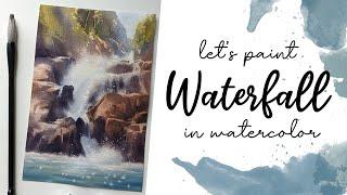 Let's paint a waterfall in watercolor