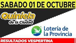 Resultados Quinielas Vespertinas de la Ciudad y Buenos Aires, Sábado 1 de Octubre