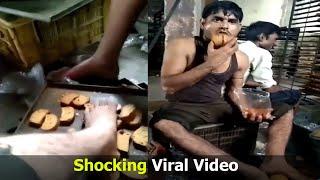 Watch: Factory workers put feet on toast, lick them