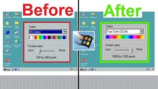 Get higher resolution in Windows 98 (VirtualBox)