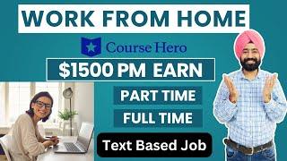 Work From Home Job at Course Hero | Online Tutor Job | Earn $1500/Month | No Fees to Apply