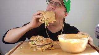 ASMR • 4 BIG MACS• DIPPED IN HOMEMADE BIG MAC SAUCE • SEANUSCA FOOD ! Warning Extremely Messy