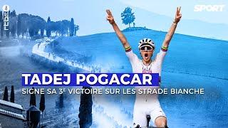 Tadej Pogačar s'offre une troisième victoire sur les Strade Bianche | Résumé