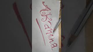 How to Write" Akansha" with red pen || extremely looking awesome|| Let's draw with Akanksha 