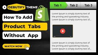 How do I Add Product Page Tabs to Shopify? Debutify Theme Without App | Fully Responsive