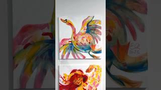 Acrylic painting process of dancing swan #paintingprocess #painting #art #homeinterior