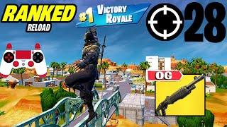 28 Elimination Solos "Ranked RELOAD” Gameplay Wins (Fortnite Chapter 6 PS4 Controller)