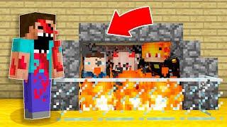 МЫ СПРЯТАЛИСЬ С РЕБЯТАМИ ОТ КРОВАВОГО ХЕРОБРИНА В МАЙНКРАФТ ! Алексбой Minecraft