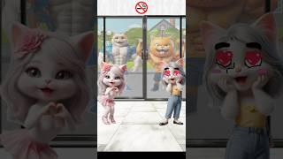 OMG, what a weird glass door#cat #catlovers #shorts #cartoon #animation